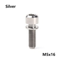 TC4 M5 16mm/18mm/20mm 티타늄 스템 고정 볼트 자전거 MTB 나사 사이클링 부품 3 색, M5x16-Silver
