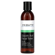 Yeuth 글리콜산 페이셜 토너 알로에 녹차 위치 하젤 6 fl oz(178 ml), 178ml