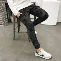 용된다 남자 밀리터리 밴딩 카고 조거팬츠