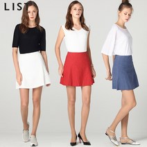 리스트 리스트 비비드 코튼 블렌드 린넨 플레어 스커트 (택가격:108000원)