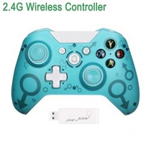 XBOX 360 콘솔게임 xbox one 2.4g 무선 컨트롤러 xbox one pc 조이스틱 지원 x box one 슬림 콘솔 게임 패드용 블루투스 29, 2.4g 녹색, 협력사