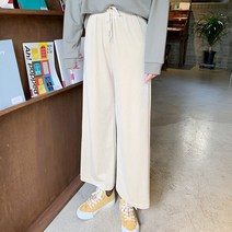 티데일리 골덴 벨벳 와이드 밴딩 팬츠 여성용 스판 트레이닝 겨울 바지