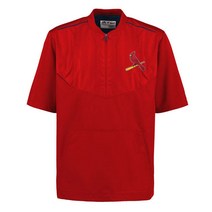 마제스틱 어센틱 온필드 트레이닝 반팔 자켓 (카디널스/레드)