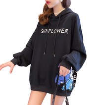 패션디바 썬플라워 레터링 후드티