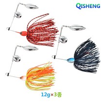 [QISHENG] 스피너베이트 3종 세트 양면 루어케이스, 12g, 혼합색상B