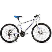 입문용 자전거 mtb 29인치 30인치 티타늄 저렴한 광폭 엠티비 바퀴큰 산악용 청소년 중학생, 21 속도, 24인치, A 화이트 블루