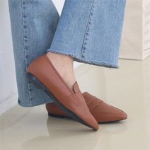 옷자락 [옷자락] 여자 페니로퍼 단정한 출근용 키큰녀 인조가죽 단화