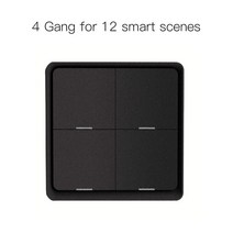 4 Gang Tuya ZigBee 무선 12 장면 스위치 푸시 버튼 컨트롤러 Tuya 장치 용 배터리 구동 자동화 시나리오, 4 Gang Black_CHINA