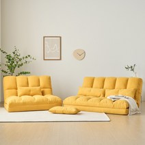 수오 구름 생활발수 패브릭 접이식 소파베드 1인용 2인용 [017_OP], 2인용(017_3), 옐로우