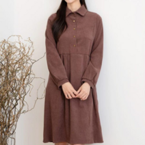 브이와이 VY 여자 카라 SS 후레아 중간 에이라인 원피스