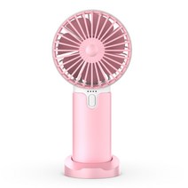 대용량 이중 배터리 항속 미니 휴대용 선풍기 탁상용 무선 선풍기 4000mAh, 벚꽃 핑크
