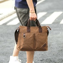 도오빠 오치오 남성 토트백 크로스백 숄더백 캔버스 스퀘어 포켓 무지 무광 핸드백 경량 사계절 남자가방 노트북가방