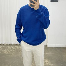 아도르클래식 머치 20컬러 하찌 라운드 세미 오버핏 긴팔 커플니트