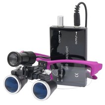 파워딜 2.5X/3.5X 420 mm 치과 루페 쌍안경 수술 스포트 라이트 헤드, 04 Purple_02 2.5X