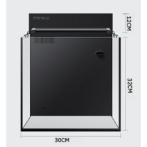 해수 어항 세트 큐브 30 50 60 내부 배면 섬프 LED 니모 구피 열대어, HB300 - 표준 + 베젤