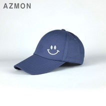 AZMON 깔끔하고 귀여운 스마일자수 포인트 캡모자 볼캡 야구모자 남여공용