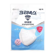 크리넥스 라이트핏 보건용마스크 KF94 대형 1P 백색, 1개, 1개입