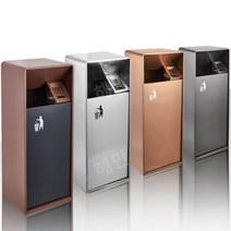 업소용휴지통 스테인리스 쓰레기통 철제 스탠드 재떨이, 커피 대형 (철제)