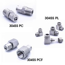 304 스테인리스 스틸 공압 파이프 피팅 암 수 나사, 6-01(6mm-1l8), 304PL
