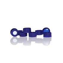 ALWSCI HPLC Pre-Slit 9-425 Screw Thread Vial Blue Caps 9mm Blue PTFE/White Silicone Septa 100 pcs, 1