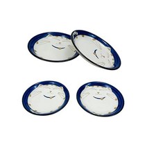 JapanBargain 2475x4 일본자기 디핑소스접시 간장 전채 디저트 케이크 스낵 마네키네코 웃는 얼굴의 무늬 일본제 접시 475인치 핑크, 4, 블루/XL