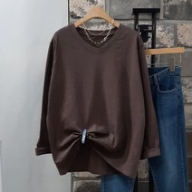 상상그이상 여성용 국내제작 역슬라브 긴팔 티셔츠 브이넥 무지 부드러운 슬라브원단 사계절 이너티셔츠 베이직한 디자인 레이어드 코튼티셔츠