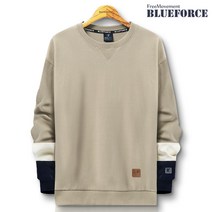 블루포스 코리아 남녀공용 유스널 오버핏 맨투맨(JJMTU5) 배색 긴팔티셔츠 커플룩 단체복