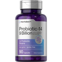 미국유산균 여성과 남성을 위한 프로바이오틱스 90억 CFU 90 캡슐 14종 비 GMO 및 글루텐 프리 호르바흐Horbaach