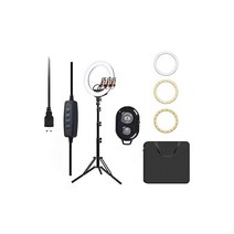 14인치 LED 셀카링 라이트 라이브스트림 메이크업 YouTube 비디오용 조광 기능 포함 뷰티링라이트 삼각대 스탠드 휴대전화 홀더 iPhone Android 지원, 상세페이지 참조