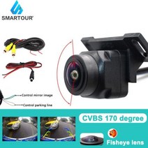 룸미러후방카메라 화물차후방카메라 후방카메라 SMARTOUR-AHD 1080P CCD CVBS 180 도 어안 렌즈 자동차 전면/후면 보기 카메라 스타라이트 야간 투시경 차량 리버스, CVBS AHD 720P