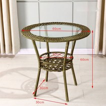 chinapnp4.0 거실테이블 베란다 차탁자 심플 미니 캐쥬얼 모던 강화유리 작은원형탁자 거실 가정용 라탄 원형 탁자, C01-골드색