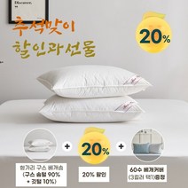 [KT알파쇼핑]프라우덴 헝가리산 구스 베개솜(솜털90%)+60수 베개커버선물 - 600g, 핑크