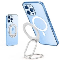 MINDSKY Mag-Safe 아이폰 14 13 12용 휴대폰 링 홀더 Magsafe 액세서리 조절 가능한 마그네틱 핑거 폰 스탠드 (블랙), silver