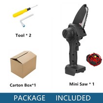 미니 전기 체인 톱 4 인치 충전식 브러시리스 무선 전기 톱 makita 18v 배터리 전지 톱 전동 공구에 적응, 검정색 배터리 없음
