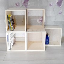 원목 공간박스 우드 수납 천연원목 무도색 10tKD09, 1.투시형16x14x12cm