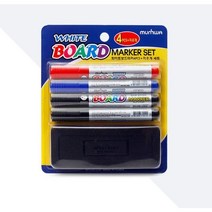 문화 화이트 보드마카 4p + 지우개 1p 세트, 3개, 검정+검정+파랑+빨강+보드마카지우개