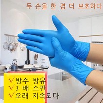 일회용 니트릴 장갑 PVC 합성 라텍스 장갑 식품 등급 내마 모성 방수 항 산 알칼리 비 알레르기 농후 노동 보험 주방 성형 수술 실험 작업 장갑 플라스틱 필름 합성 니트릴 블루, 중, 합성 니트릴-청색 두꺼운 장갑 【50개들이 팩】