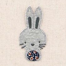쏘잉스] 83-395 달토끼 봉제식 와펜_그레이 CG0