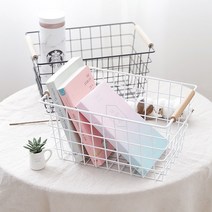 철제바구니 팬트리수납 와이어 철망 수건수납보관함 캠핑바스켓 야채 채소보관함, 화이트(LARGE)
