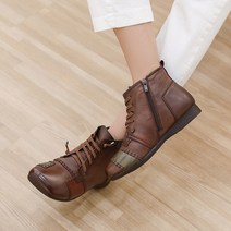 제이슈 소가죽 기모안감 도비 가죽패치 앵클부츠 2.5cm