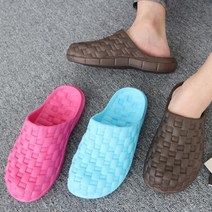 욕실화 앞막힌 슬리퍼 화장실 욕실 실내화 신발 사각무늬, 블루