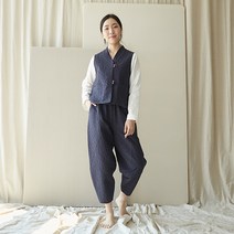 생활한복 개량한복 절복 법복 단풍잎 조끼 바지 한벌세트