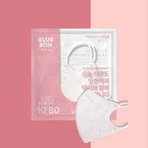 KF80 블루본 베이직 새부리형 초소형 마스크 80매, 화이트