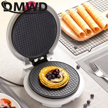 dmwd 비 스틱 전기 파삭 한 오믈렛 와플 메이커 크레페 계란 롤 베이킹 팬 팬케이크 bakeware 스크림 콘 머신 파이 그릴, WHITE