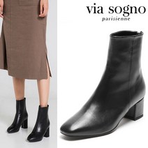 비아소뇨 Leather Ankle Boots 5cm Vi19048