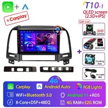 현대 싼타페 산타페 Srnubi 안드로이드 자동차 오디오 라디오 2006-2012 2din GPS 와이파이 멀티미디어 dvd 스테레오 내비게이션 네비게이션 매립 매립형 모니터, t10-1 카메라-64g dvr