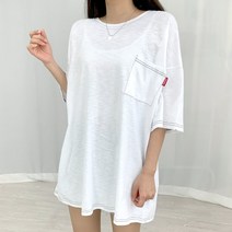 [데일리룩] 슬라브 포켓 스티치 반팔티