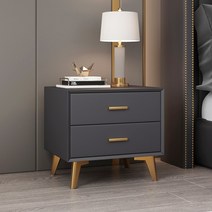 미니 침대 협탁 탁자 사이드 수입 뉴트럴 수납장 침대옆 테이블 낮은 침실 선반, 50x40x46cm, 짙은 회색, 조립하다.