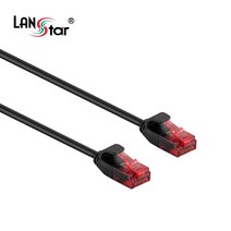 LANstar CAT.6 UTP 초슬림 랜케이블 1m/LS-SL6-1B/블랙/1Gbps 기가비트/250MHz 대역폭/인터넷 케이블/32AWG/연선/LSZH 난연/8P8C/RJ45