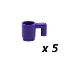 중국레고 호환 도시 MOC 벽돌 부품 빌딩 블록 장교 가구 액세서리 키트 DIY 완구 노트북 컴퓨터 컵 전화 가, 15 5pcs purple cup
